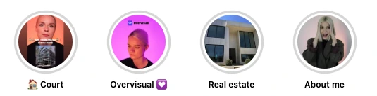 Story highlights example showing organized content series